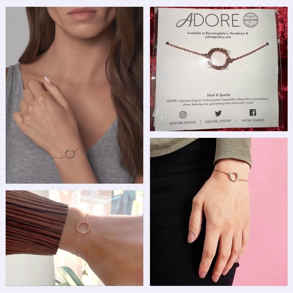 Adore by Swarovski Organic Circle Bracelet Rose Gold Plated Swarovski® Crystal - Picture 2 of 10